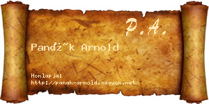 Panák Arnold névjegykártya